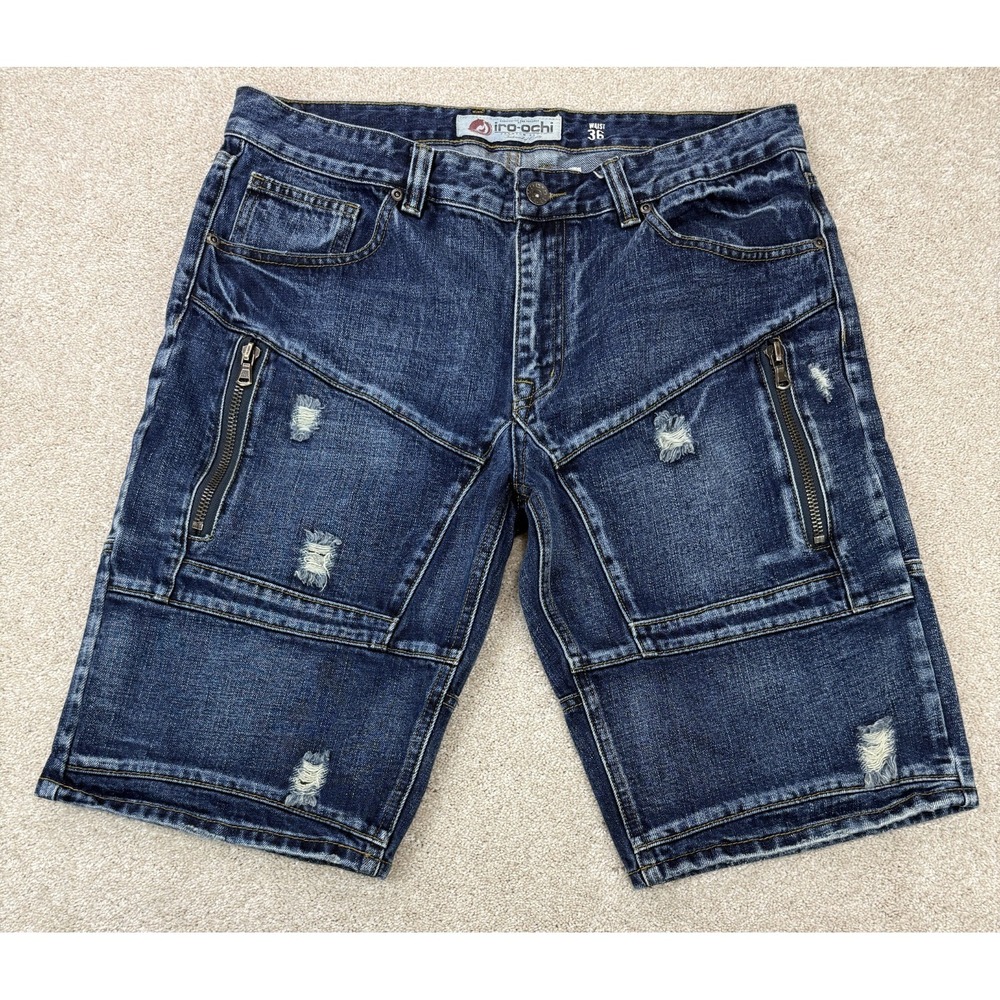Iro-Ochi Men Size 36 Punk Shorts Distressed Zipper Limited Edition 104/159 Cargo